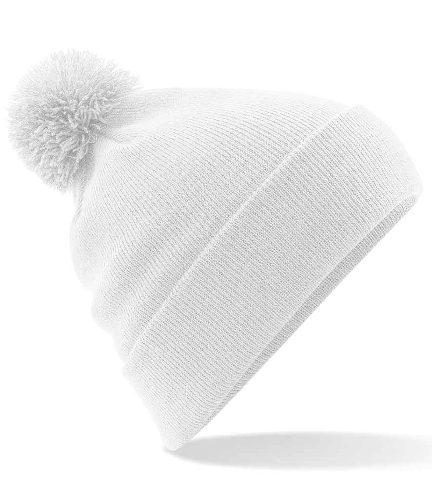 Beechfield Original Pom Pom Beanie in ONE White by Beechfield — Custom branded clothing by Print Press, featuring premium embroidery produced in our specialist print lab in the UK.