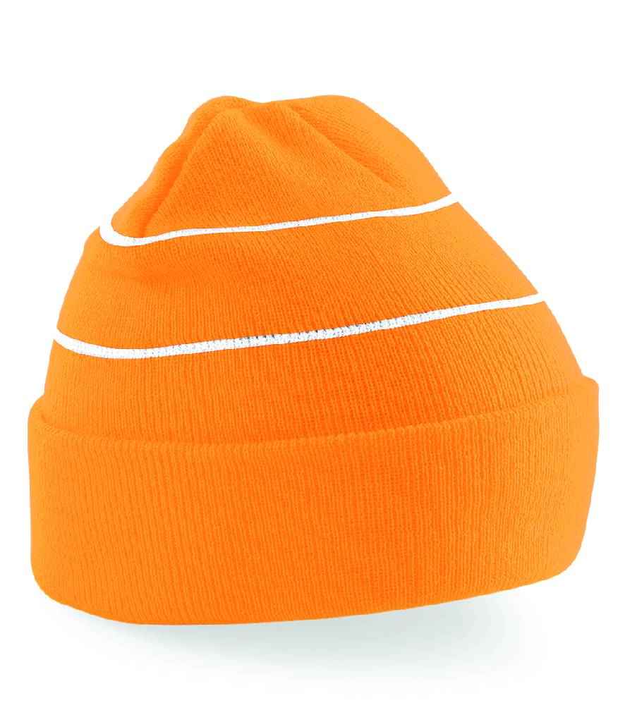 Beechfield Enhanced-Viz Beanie in ONE Fluorescent Orange by Beechfield — Custom branded clothing by Print Press, featuring premium embroidery produced in our specialist print lab in the UK.