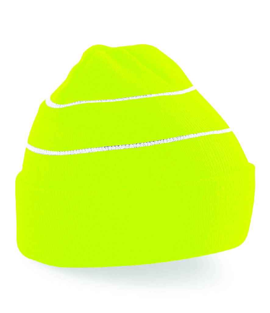 Beechfield Enhanced-Viz Beanie in ONE Fluorescent Yellow by Beechfield — Custom branded clothing by Print Press, featuring premium embroidery produced in our specialist print lab in the UK.
