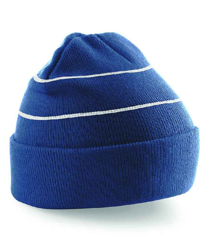 Beechfield Enhanced-Viz Beanie in ONE French Navy by Beechfield — Custom branded clothing by Print Press, featuring premium embroidery produced in our specialist print lab in the UK.