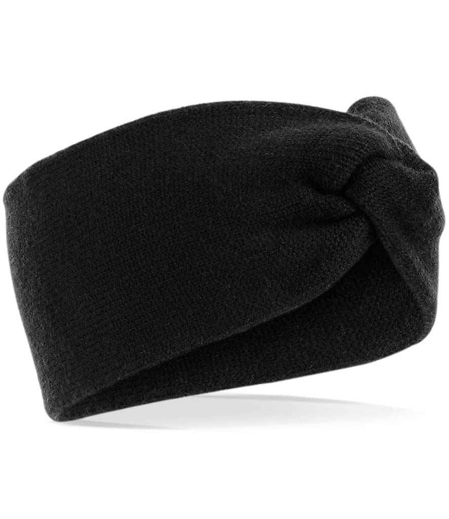 Beechfield Twist Knit Headband in ONE Black by Beechfield — Custom branded clothing by Print Press, featuring premium embroidery produced in our specialist print lab in the UK.