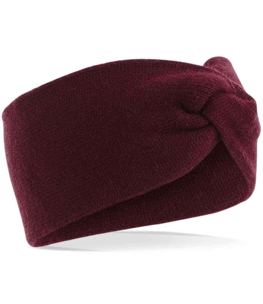 Beechfield Twist Knit Headband in ONE Burgundy by Beechfield — Custom branded clothing by Print Press, featuring premium embroidery produced in our specialist print lab in the UK.