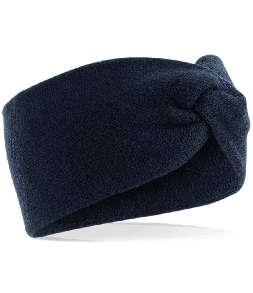 Beechfield Twist Knit Headband in ONE French Navy by Beechfield — Custom branded clothing by Print Press, featuring premium embroidery produced in our specialist print lab in the UK.