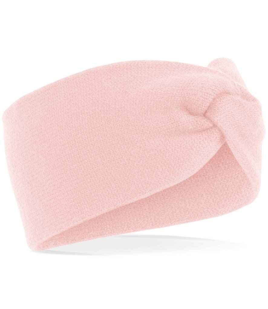 Beechfield Twist Knit Headband in ONE Pastel Pink by Beechfield — Custom branded clothing by Print Press, featuring premium embroidery produced in our specialist print lab in the UK.