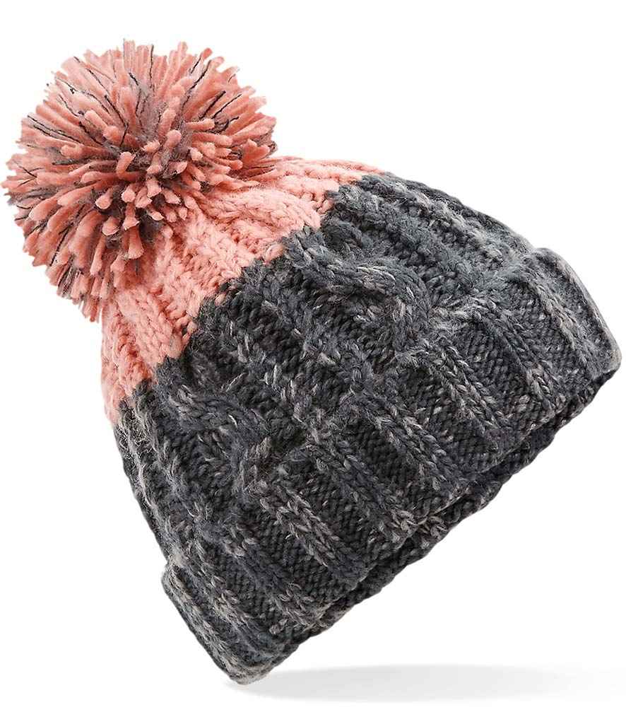 Beechfield Apres Beanie in ONE Graphite Grey Blush by Beechfield — Custom branded clothing by Print Press, featuring premium embroidery produced in our specialist print lab in the UK.