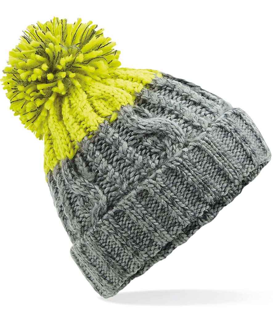 Beechfield Apres Beanie in ONE Light Grey Citron by Beechfield — Custom branded clothing by Print Press, featuring premium embroidery produced in our specialist print lab in the UK.