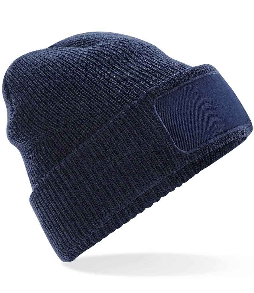 Beechfield Thinsulate™ Patch Beanie in ONE French Navy by Beechfield — Custom branded clothing by Print Press, featuring premium embroidery produced in our specialist print lab in the UK.