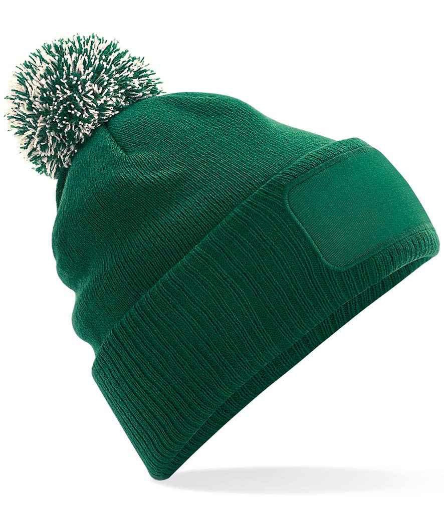 Beechfield Snowstar® Printers Beanie in ONE Bottle Green Off White by Beechfield — Custom branded clothing by Print Press, featuring premium embroidery produced in our specialist print lab in the UK.
