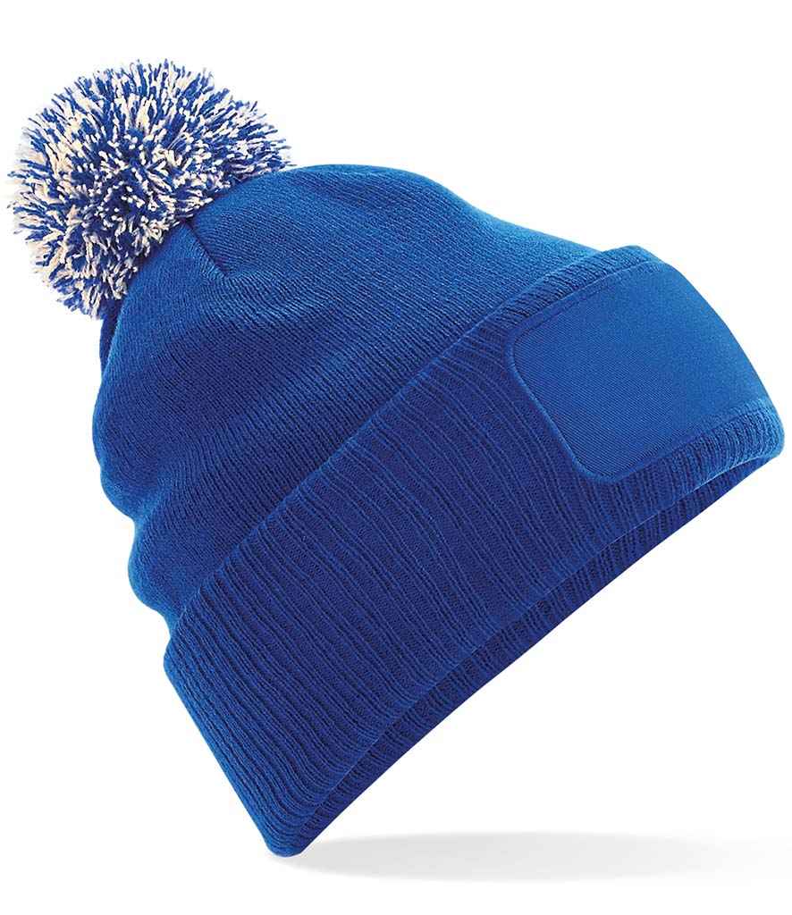 Beechfield Snowstar® Printers Beanie in ONE Bright Royal Off White by Beechfield — Custom branded clothing by Print Press, featuring premium embroidery produced in our specialist print lab in the UK.
