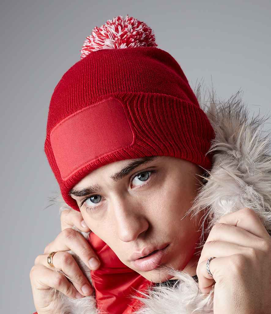 Beechfield Snowstar® Printers Beanie in ONE Classic Red Off White by Beechfield — Custom branded clothing by Print Press, featuring premium embroidery produced in our specialist print lab in the UK.