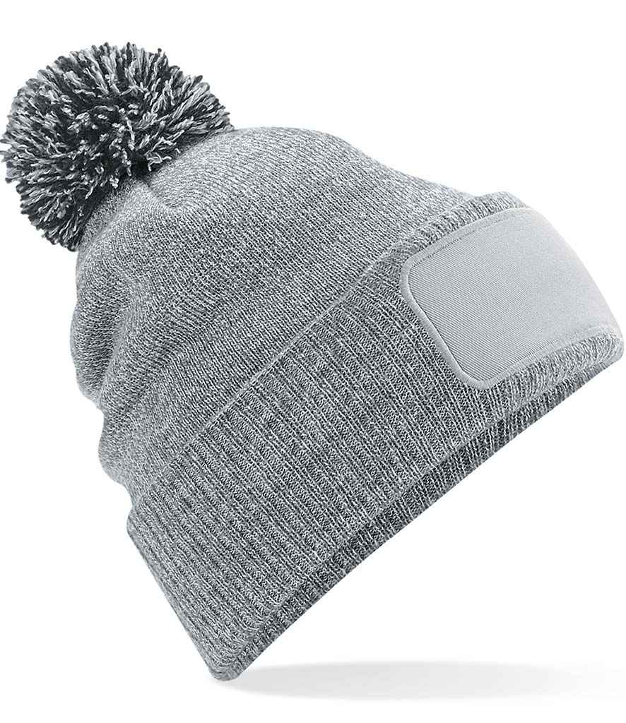 Beechfield Snowstar® Printers Beanie in ONE Heather Grey Black by Beechfield — Custom branded clothing by Print Press, featuring premium embroidery produced in our specialist print lab in the UK.
