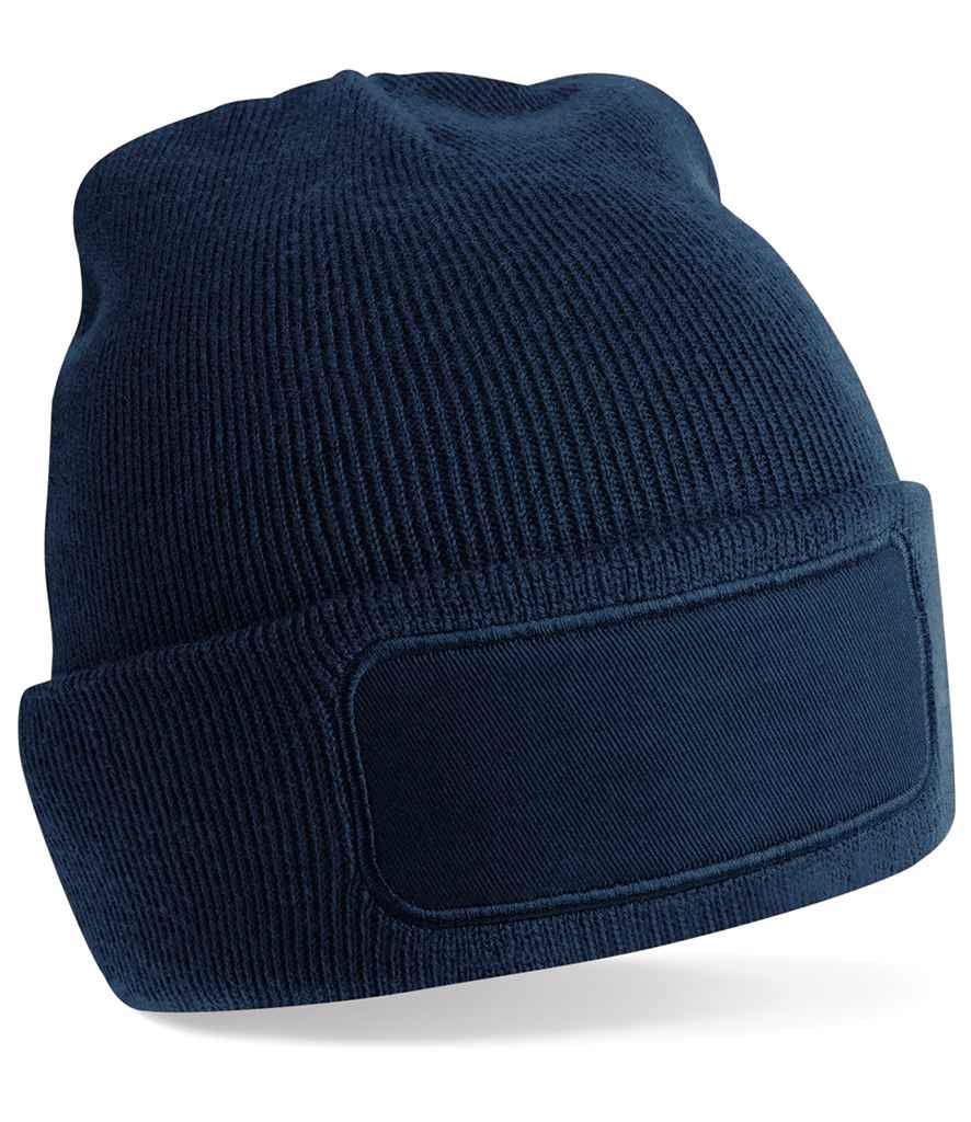 Beechfield Recycled Original Patch Beanie in ONE French Navy by Beechfield — Custom branded clothing by Print Press, featuring premium embroidery produced in our specialist print lab in the UK.