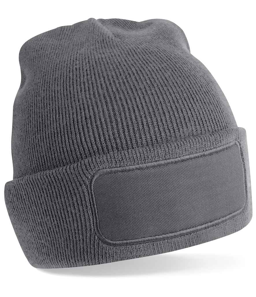 Beechfield Recycled Original Patch Beanie in ONE Graphite Grey by Beechfield — Custom branded clothing by Print Press, featuring premium embroidery produced in our specialist print lab in the UK.