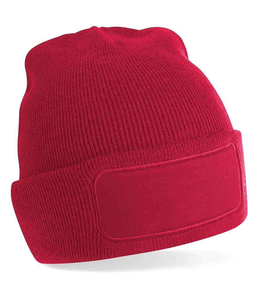 Beechfield Original Patch Beanie in ONE Classic Red by Beechfield — Custom branded clothing by Print Press, featuring premium embroidery produced in our specialist print lab in the UK.