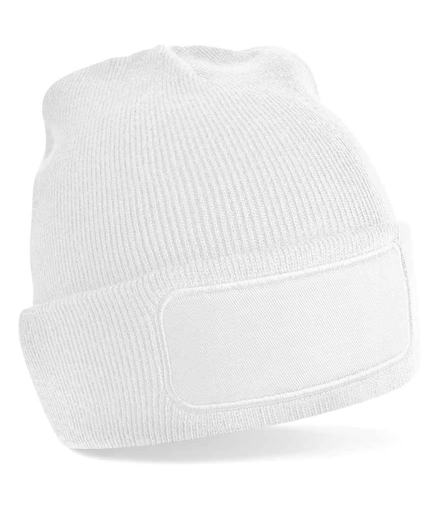 Beechfield Original Patch Beanie in ONE White by Beechfield — Custom branded clothing by Print Press, featuring premium embroidery produced in our specialist print lab in the UK.