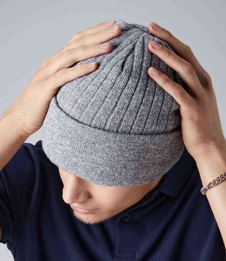 Beechfield Thinsulate™ Beanie in ONE Heather Grey by Beechfield — Custom branded clothing by Print Press, featuring premium embroidery produced in our specialist print lab in the UK.