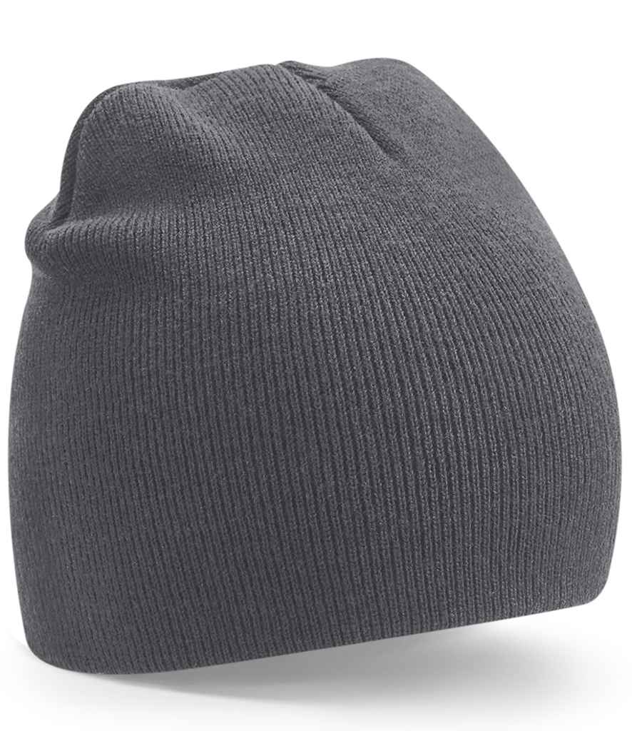 Beechfield Recycled Original Pull-On Beanie in ONE Graphite Grey by Beechfield — Custom branded clothing by Print Press, featuring premium embroidery produced in our specialist print lab in the UK.