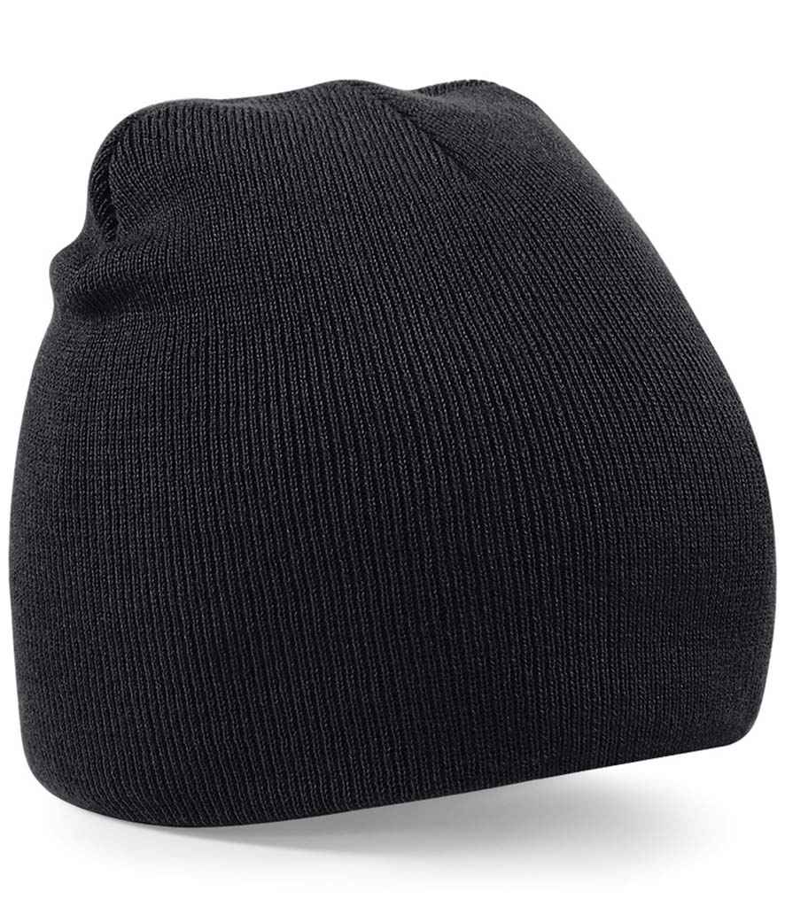 Beechfield Original Pull-On Beanie in ONE Black by Beechfield — Custom branded clothing by Print Press, featuring premium embroidery produced in our specialist print lab in the UK.