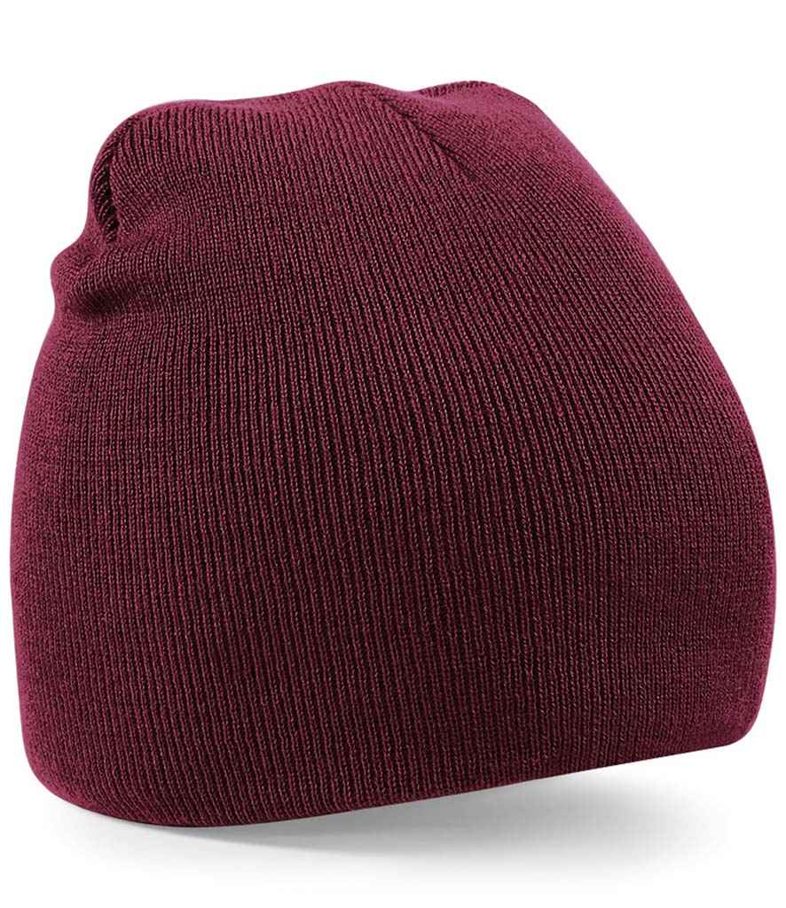 Beechfield Original Pull-On Beanie in ONE Burgundy by Beechfield — Custom branded clothing by Print Press, featuring premium embroidery produced in our specialist print lab in the UK.