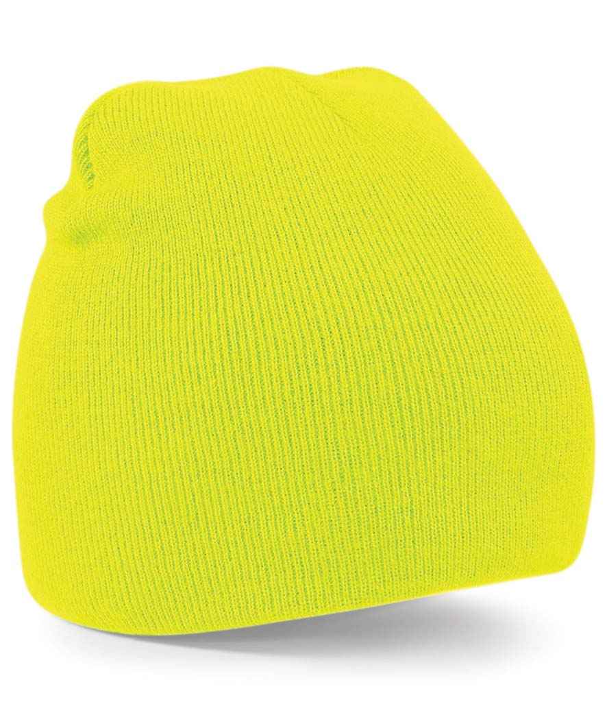 Beechfield Original Pull-On Beanie in ONE Fluorescent Yellow by Beechfield — Custom branded clothing by Print Press, featuring premium embroidery produced in our specialist print lab in the UK.