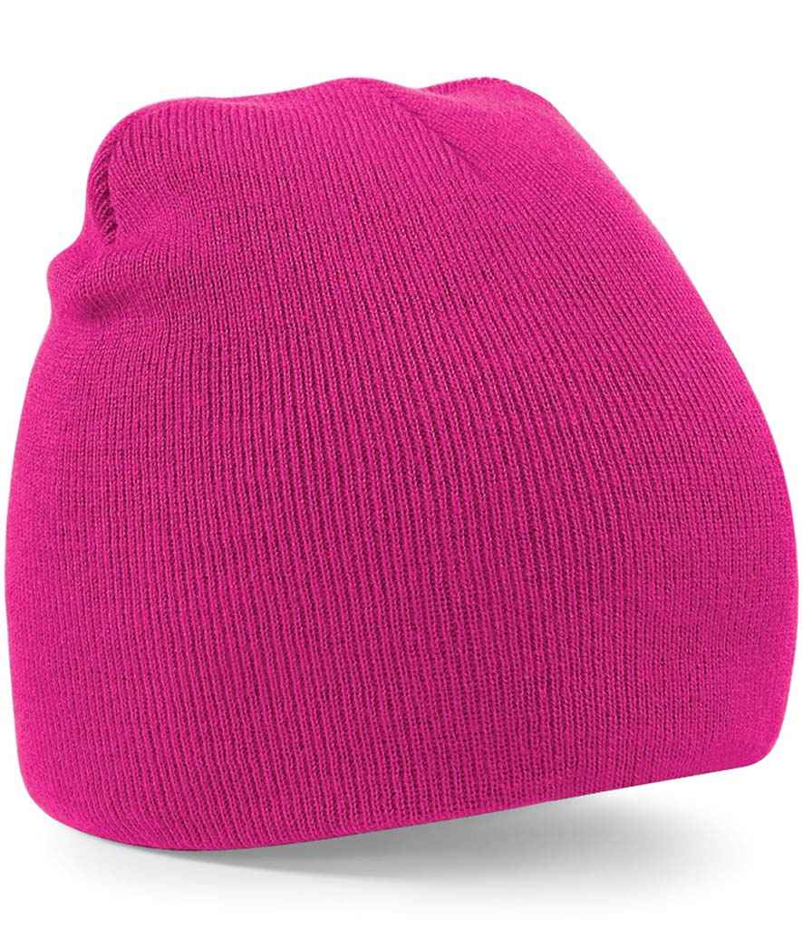 Beechfield Original Pull-On Beanie in ONE Fuchsia by Beechfield — Custom branded clothing by Print Press, featuring premium embroidery produced in our specialist print lab in the UK.