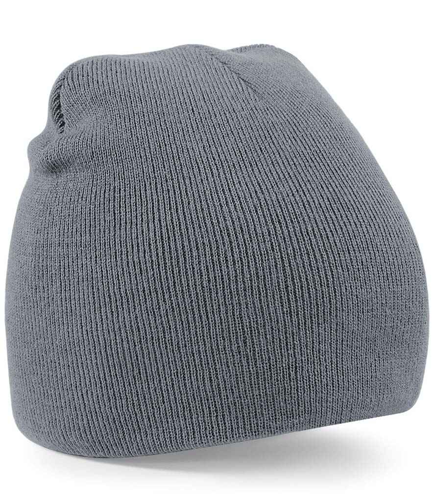 Beechfield Original Pull-On Beanie in ONE Graphite Grey by Beechfield — Custom branded clothing by Print Press, featuring premium embroidery produced in our specialist print lab in the UK.