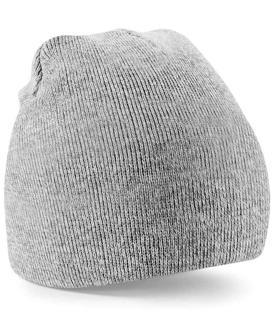Beechfield Original Pull-On Beanie in ONE Heather Grey by Beechfield — Custom branded clothing by Print Press, featuring premium embroidery produced in our specialist print lab in the UK.