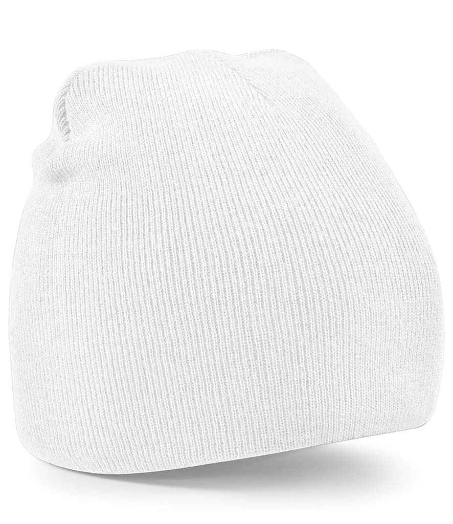 Beechfield Original Pull-On Beanie in ONE White by Beechfield — Custom branded clothing by Print Press, featuring premium embroidery produced in our specialist print lab in the UK.