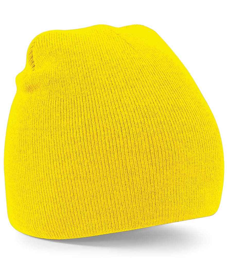 Beechfield Original Pull-On Beanie in ONE Yellow by Beechfield — Custom branded clothing by Print Press, featuring premium embroidery produced in our specialist print lab in the UK.