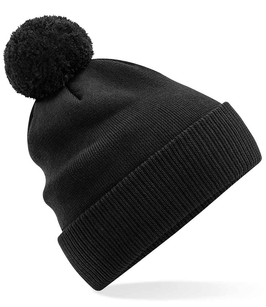 Beechfield Organic Cotton Snowstar® Beanie in ONE Black by Beechfield — Custom branded clothing by Print Press, featuring premium embroidery produced in our specialist print lab in the UK.