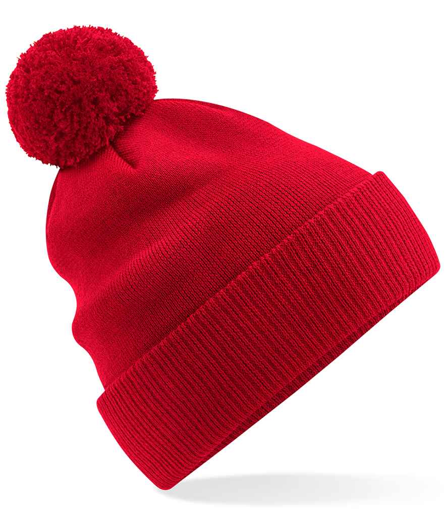 Beechfield Organic Cotton Snowstar® Beanie in ONE Classic Red by Beechfield — Custom branded clothing by Print Press, featuring premium embroidery produced in our specialist print lab in the UK.