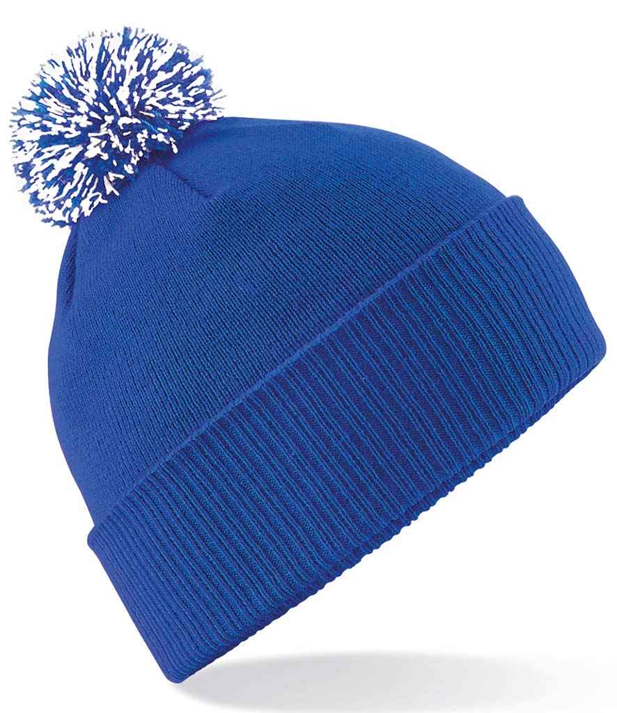 Beechfield Snowstar® Beanie in ONE Bright Royal White by Beechfield — Custom branded clothing by Print Press, featuring premium embroidery produced in our specialist print lab in the UK.