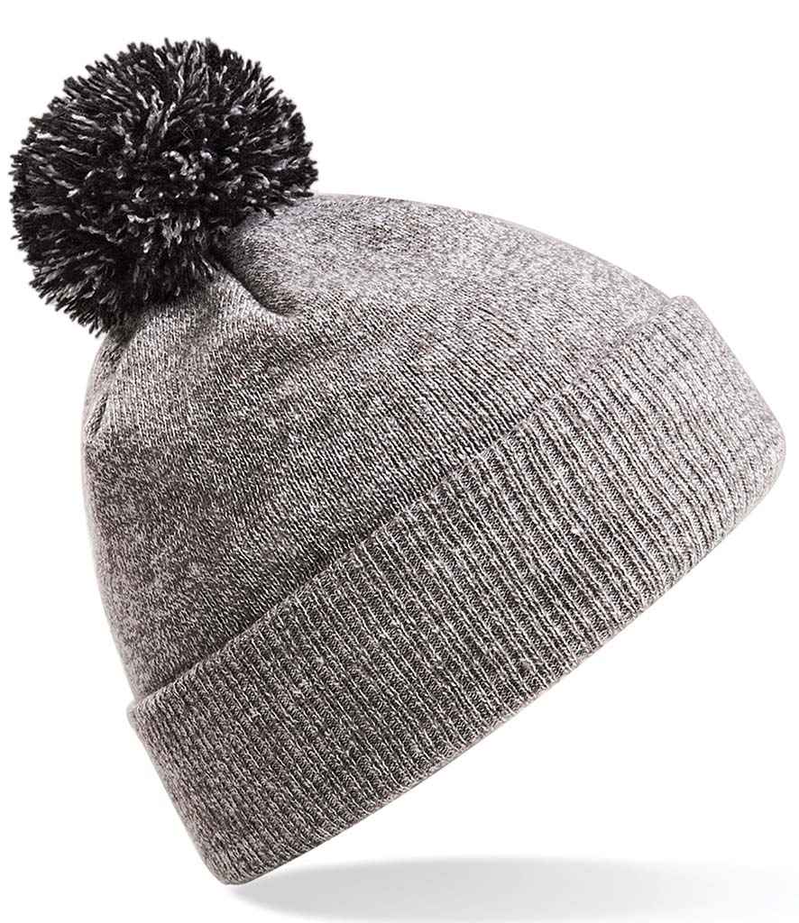 Beechfield Snowstar® Beanie in ONE Heather Grey Black by Beechfield — Custom branded clothing by Print Press, featuring premium embroidery produced in our specialist print lab in the UK.