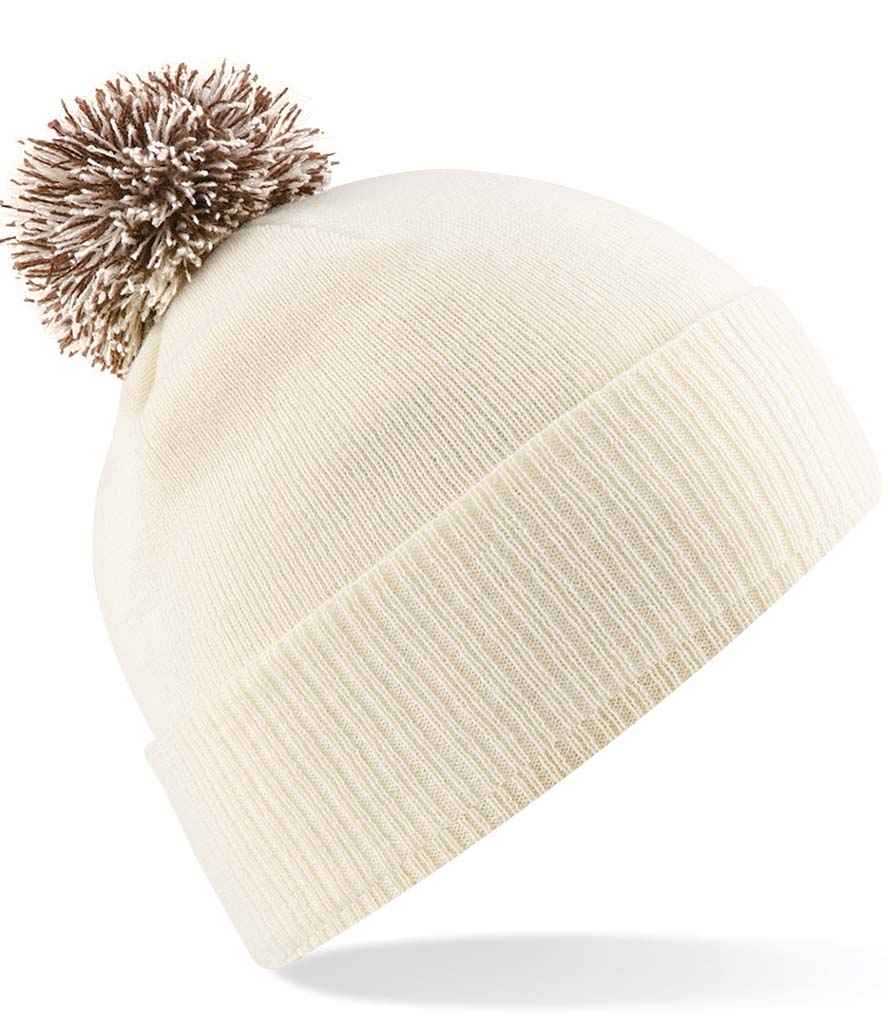 Beechfield Snowstar® Beanie in ONE Off White Mocha by Beechfield — Custom branded clothing by Print Press, featuring premium embroidery produced in our specialist print lab in the UK.