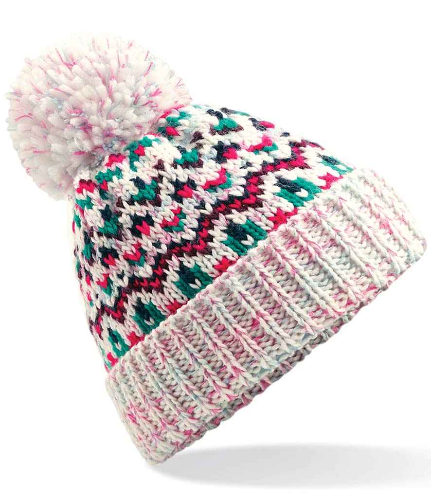 Beechfield Blizzard Bobble Beanie in ONE Sherbet Dip by Beechfield — Custom branded clothing by Print Press, featuring premium embroidery produced in our specialist print lab in the UK.