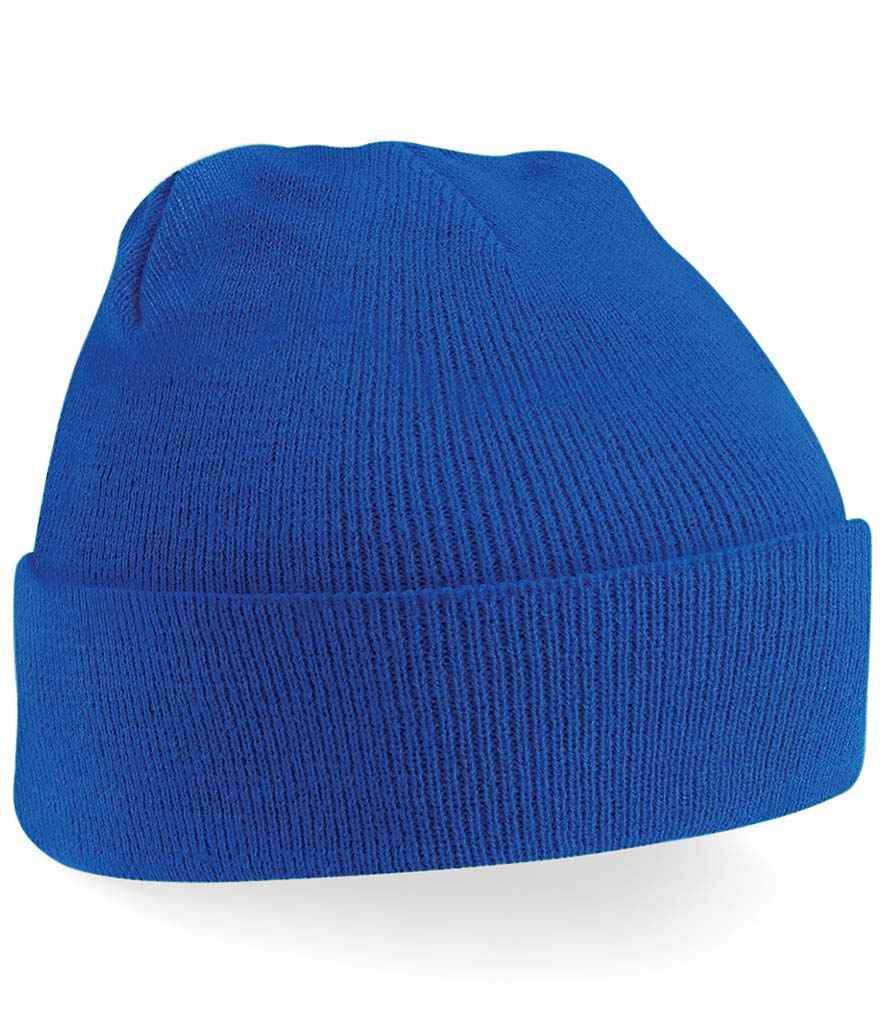 Beechfield Kids Original Cuffed Beanie in ONE Bright Royal by Beechfield — Custom branded clothing by Print Press, featuring premium embroidery produced in our specialist print lab in the UK.