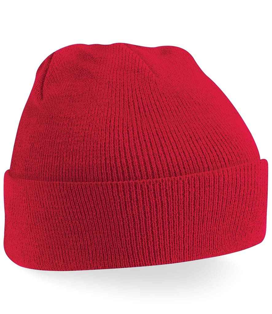 Beechfield Kids Original Cuffed Beanie in ONE Classic Red by Beechfield — Custom branded clothing by Print Press, featuring premium embroidery produced in our specialist print lab in the UK.