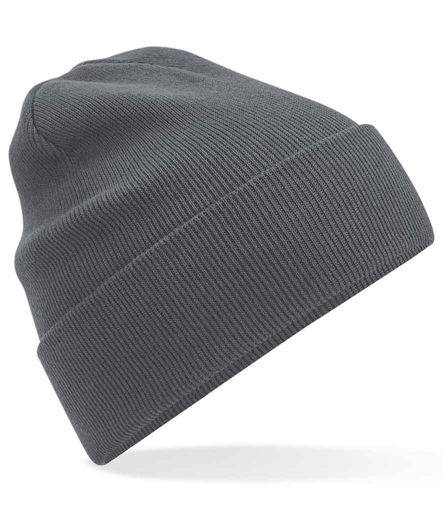 Beechfield Organic Cotton Original Cuffed Beanie in ONE Graphite Grey by Beechfield — Custom branded clothing by Print Press, featuring premium embroidery produced in our specialist print lab in the UK.
