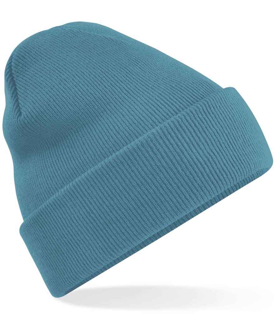 Beechfield Original Cuffed Beanie in ONE Airforce Blue by Beechfield — Custom branded clothing by Print Press, featuring premium embroidery produced in our specialist print lab in the UK.
