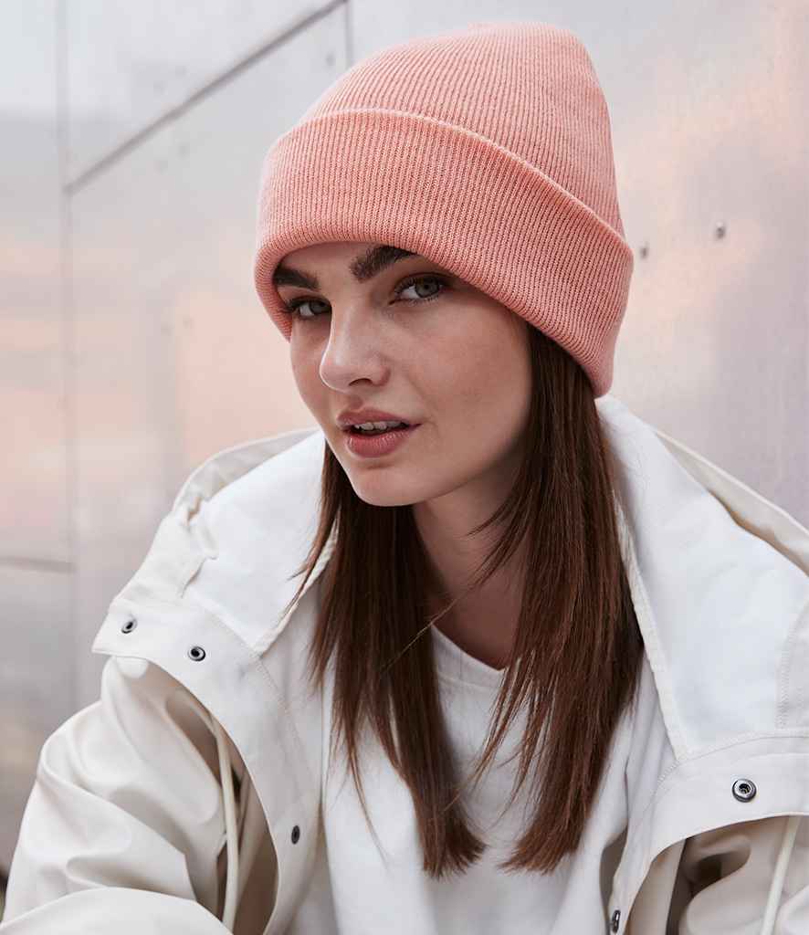 Beechfield Original Cuffed Beanie in ONE Blush by Beechfield — Custom branded clothing by Print Press, featuring premium embroidery produced in our specialist print lab in the UK.
