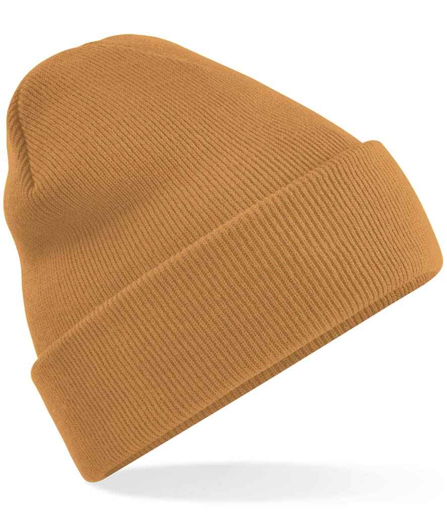 Beechfield Original Cuffed Beanie in ONE Caramel by Beechfield — Custom branded clothing by Print Press, featuring premium embroidery produced in our specialist print lab in the UK.
