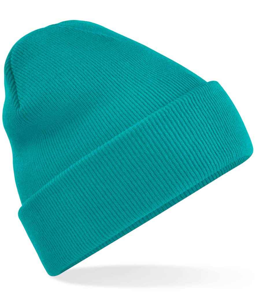 Beechfield Original Cuffed Beanie in ONE Emerald by Beechfield — Custom branded clothing by Print Press, featuring premium embroidery produced in our specialist print lab in the UK.