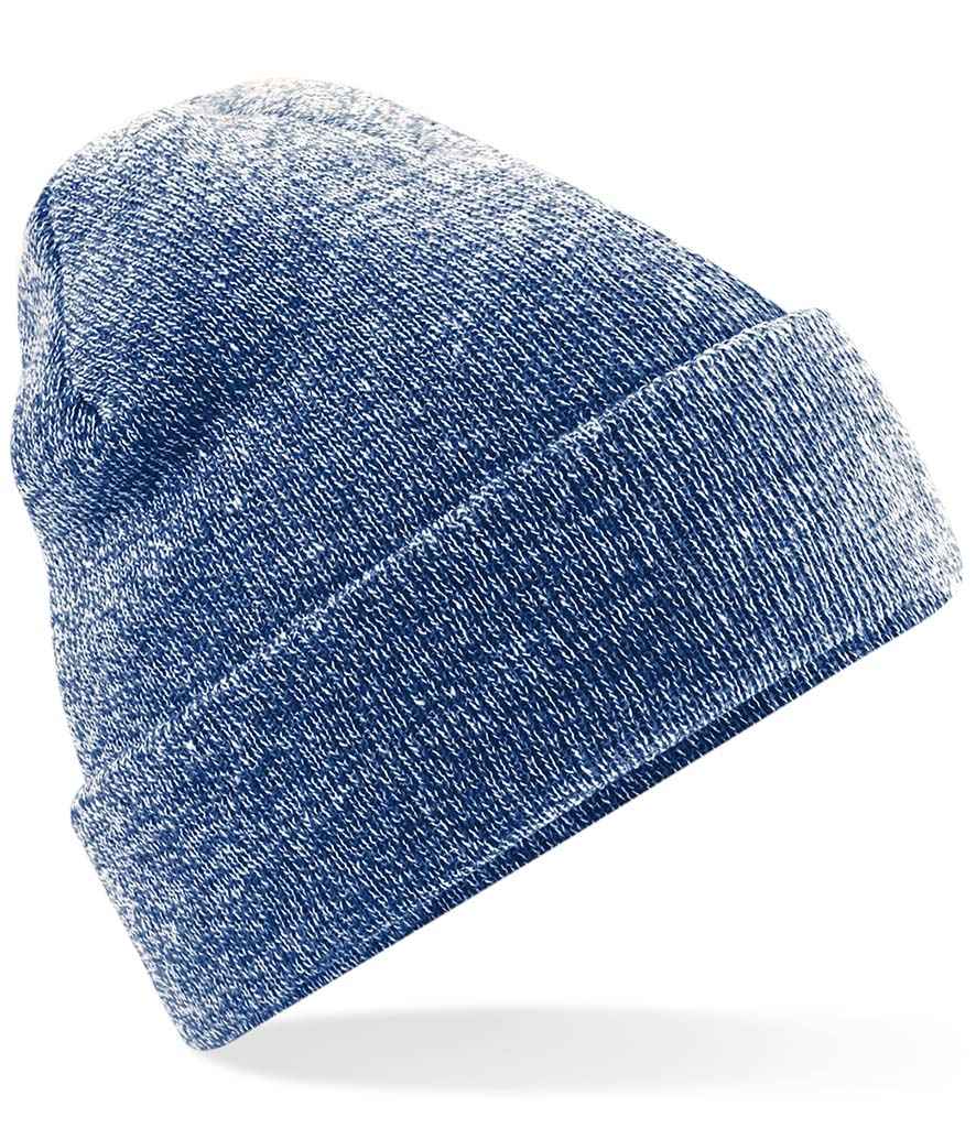 Beechfield Original Cuffed Beanie in ONE Heather Navy by Beechfield — Custom branded clothing by Print Press, featuring premium embroidery produced in our specialist print lab in the UK.