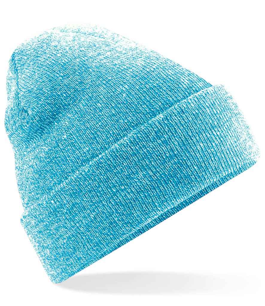Beechfield Original Cuffed Beanie in ONE Heather Surf Blue by Beechfield — Custom branded clothing by Print Press, featuring premium embroidery produced in our specialist print lab in the UK.