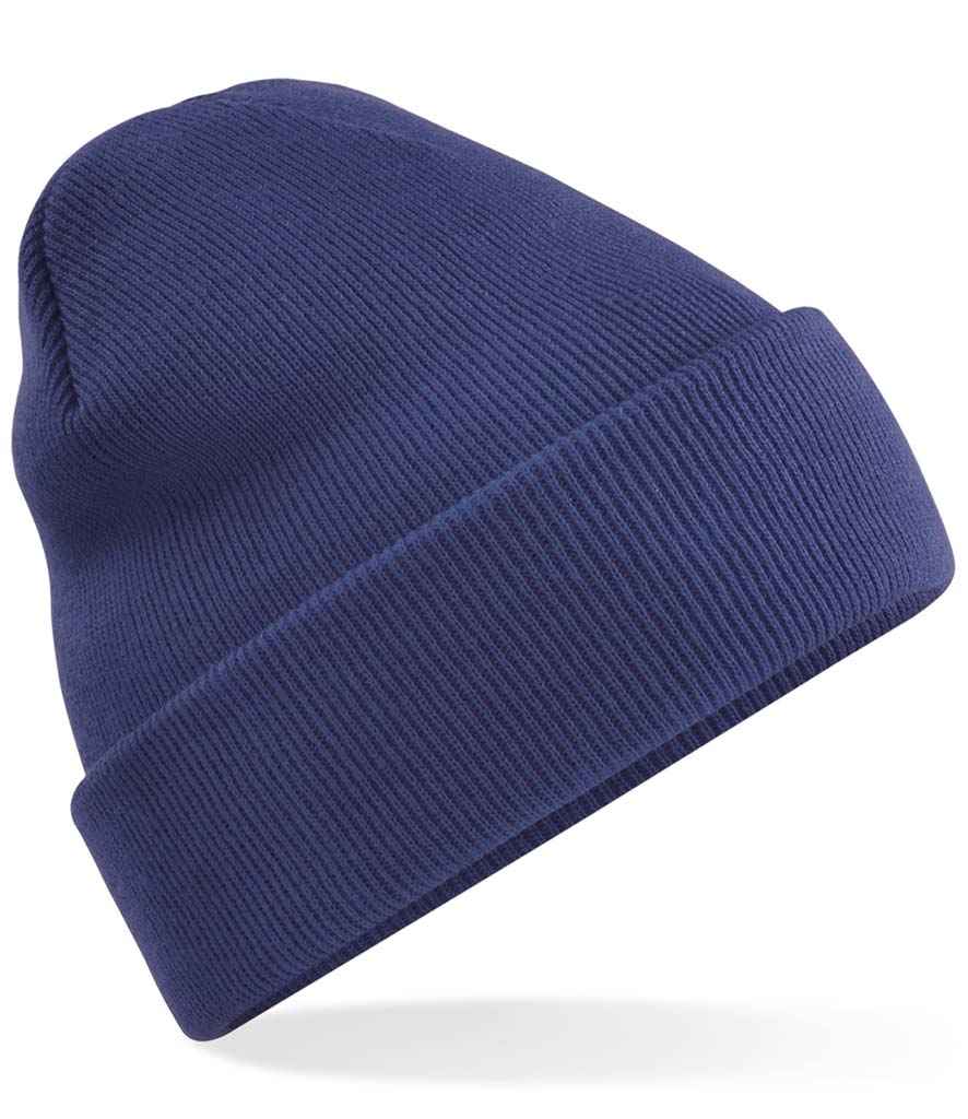 Beechfield Original Cuffed Beanie in ONE Oxford Navy by Beechfield — Custom branded clothing by Print Press, featuring premium embroidery produced in our specialist print lab in the UK.