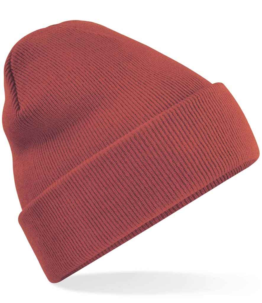 Beechfield Original Cuffed Beanie in ONE Rust by Beechfield — Custom branded clothing by Print Press, featuring premium embroidery produced in our specialist print lab in the UK.