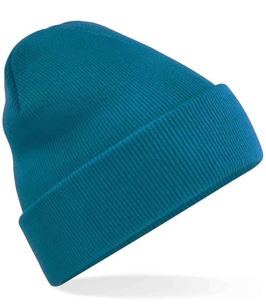 Beechfield Original Cuffed Beanie in ONE Teal by Beechfield — Custom branded clothing by Print Press, featuring premium embroidery produced in our specialist print lab in the UK.
