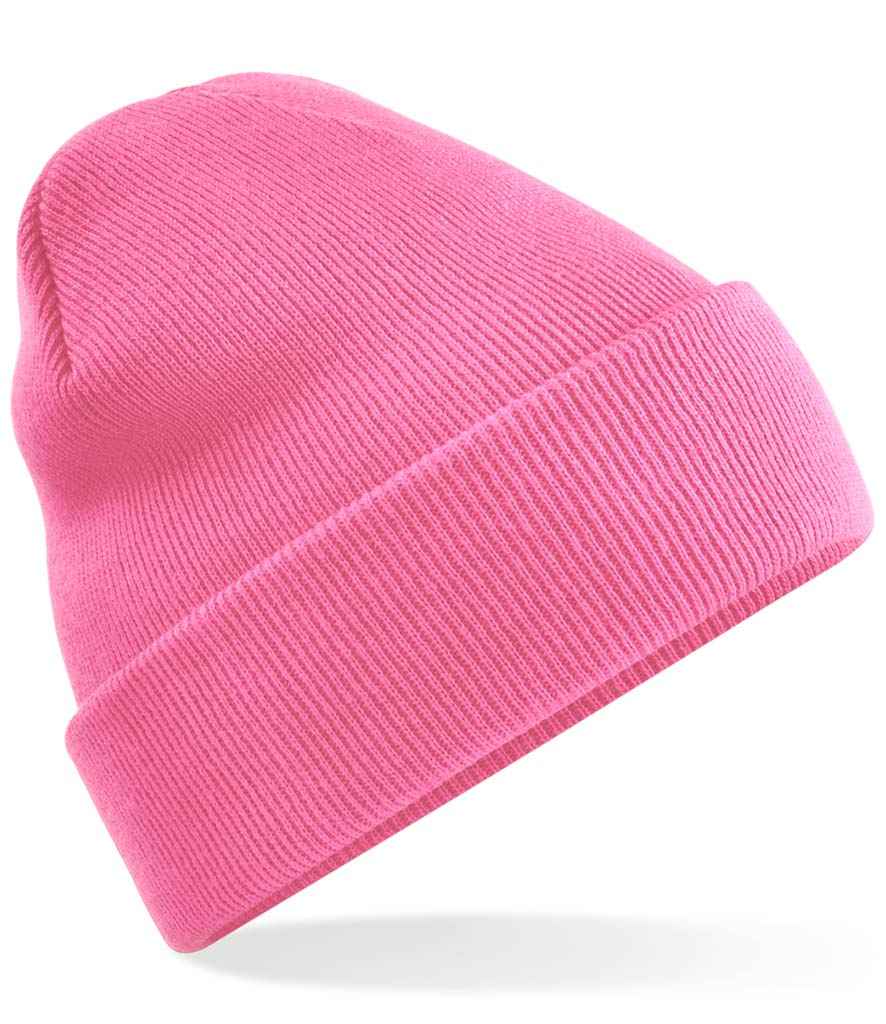 Beechfield Original Cuffed Beanie in ONE True Pink by Beechfield — Custom branded clothing by Print Press, featuring premium embroidery produced in our specialist print lab in the UK.