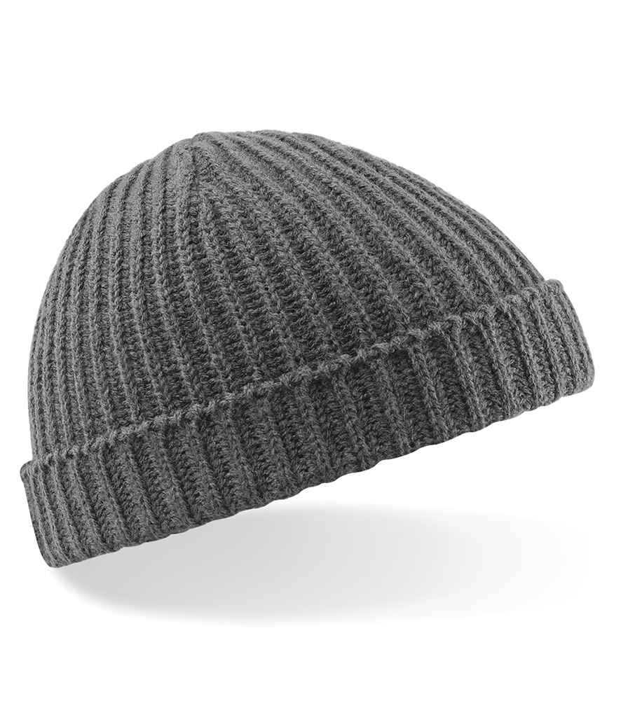 Beechfield Trawler Beanie in ONE Smoke Grey by Beechfield — Custom branded clothing by Print Press, featuring premium embroidery produced in our specialist print lab in the UK.