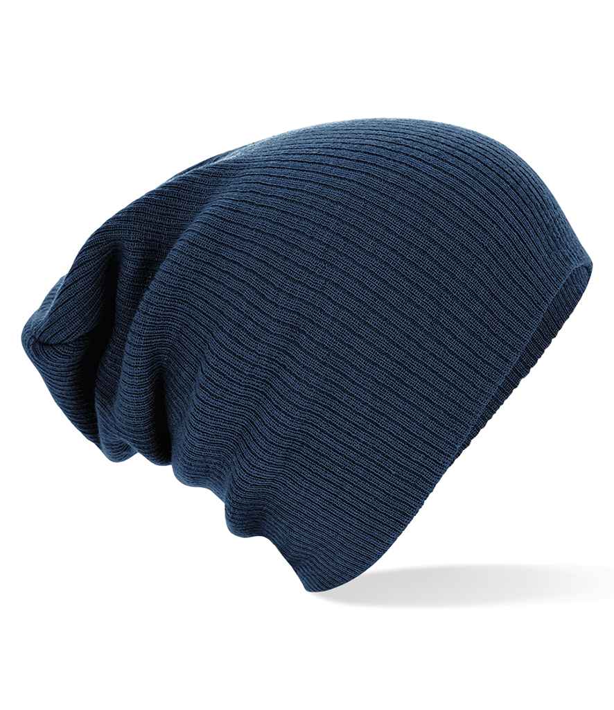 Beechfield Slouch Beanie in ONE French Navy by Beechfield — Custom branded clothing by Print Press, featuring premium embroidery produced in our specialist print lab in the UK.
